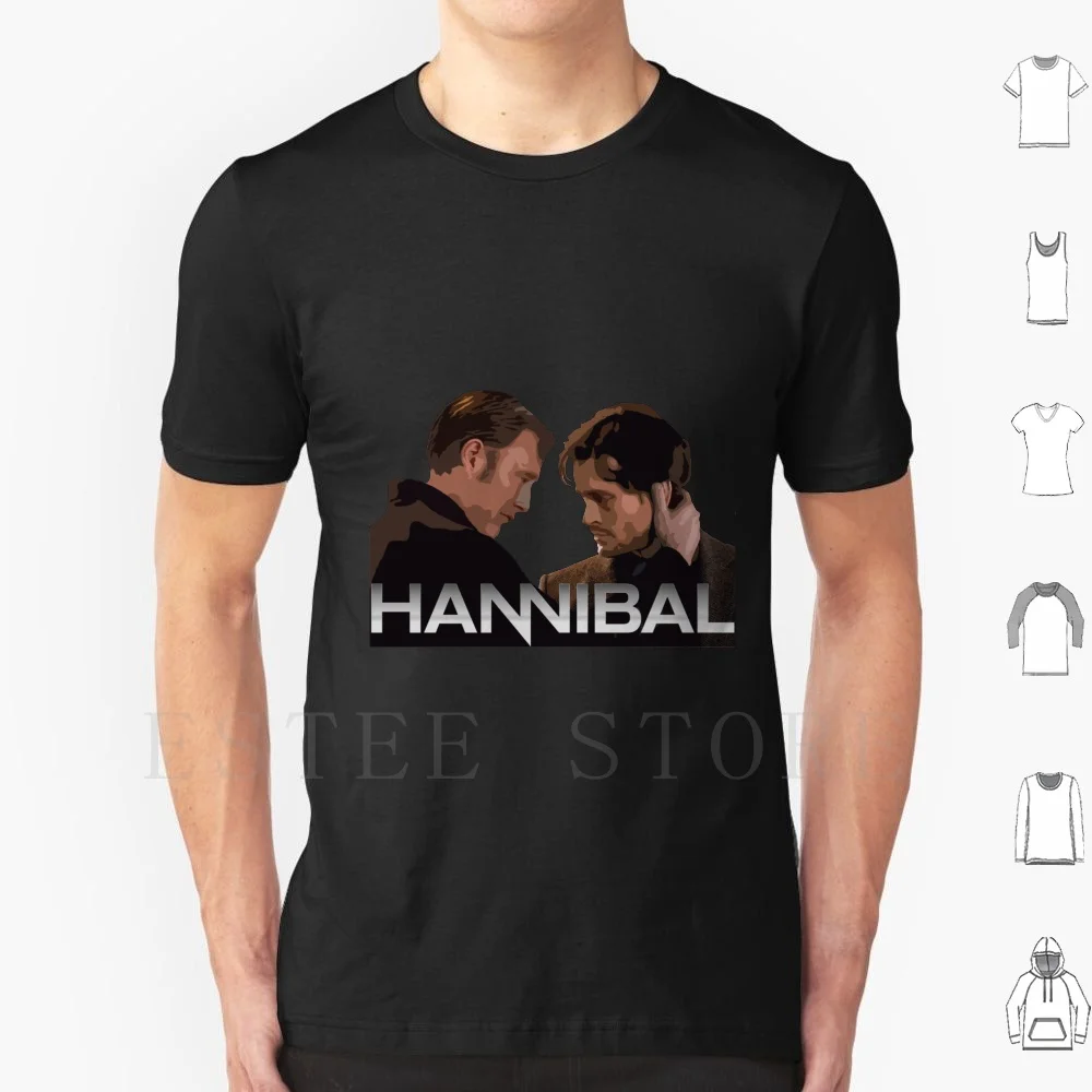 Hannibal And Will T Shirt Cotton Men DIY Print Hannibal Mads Fannibals Cannibal Will Hannibal Lecter Mads Milkkelsen Hugh Dancy