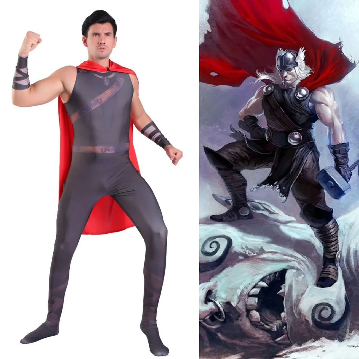 Costume de super-héros EndgameThor, Costume d'halloween imprimé en 3D pour hommes, garçons, enfants, déguisement de fête, combinaison Cosplay pour enfants