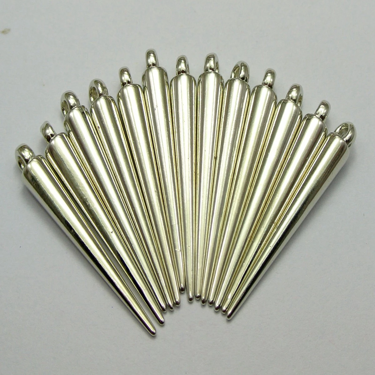 Craft DIY Silver-Golden Metallic Acrylic Spike Pendants For Basketball Wives Earrings