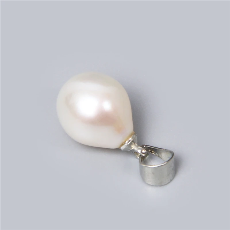 5pcs 8*9mm Natural white water drop Pearl Pendants Genuine Freshwater Cultured pearl charm for jewelry making necklace earring