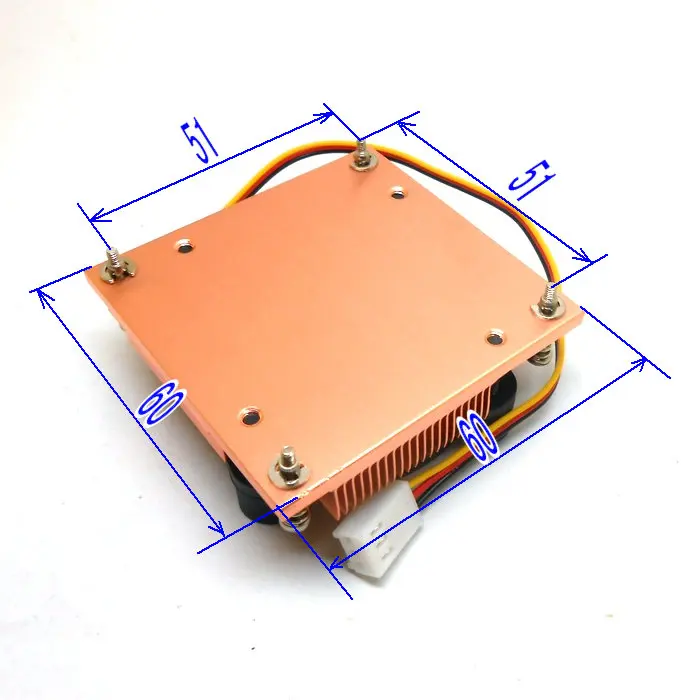 Ultra-thin PGA946 947 988 989 mobile i3 i5 all copper radiator hole spacing 51mm double ball fan