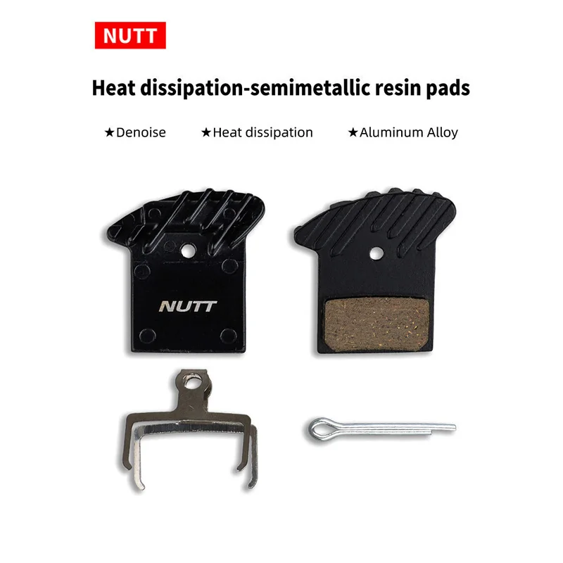 NUTT Heat Dissipation MTB Bicycle Disc Brake Pad With Cooling Mountain Bike Hydraulic Caliper Semi Metal Resin Bike Accessories