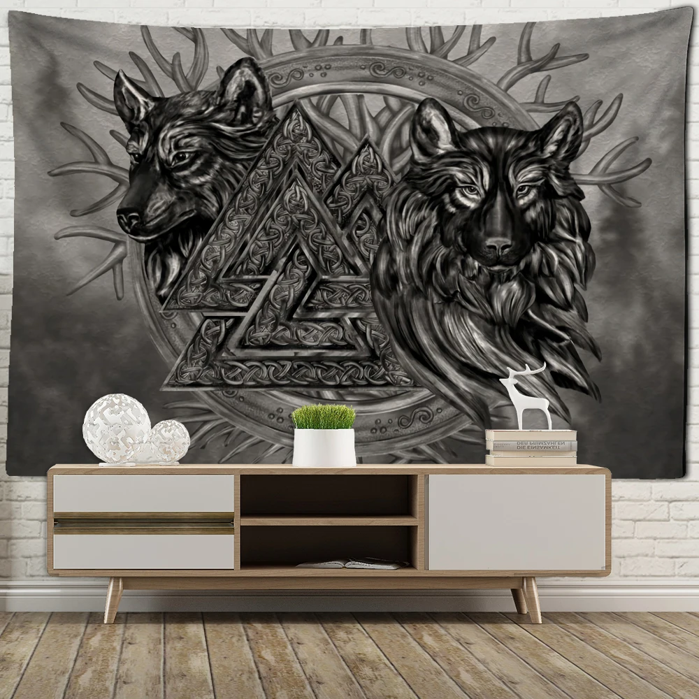 Viking Rune Art Tapestry Wall Hanging Magic Beach Mat Bohemian Hippie TAPIZ Dormitory Living Room Home Decor