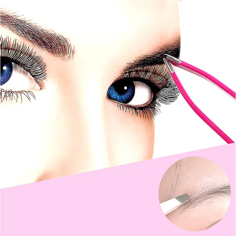 LED Illuminated Eyebrow Clip Non-Slip Eyebrow Tweezers Clipper Trimming Hair Removal Clamp Makeup Beauty Tool