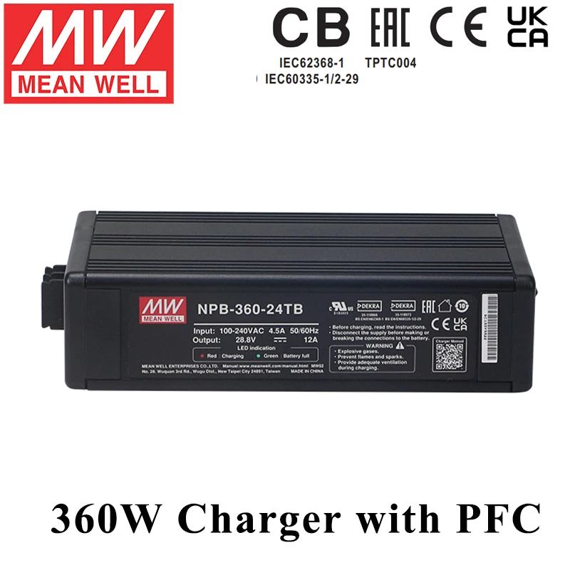 

MEANWELL NPB-360 Series Power Supply AC-DC Charger 360W Compact Size Wide Output Range Charger MEAN WELL Power Supply with PFC