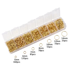 1Box 7 Colors Double Jump Rings 5/6/7/8/10/12/14mm Metal Jewelry Findings Kit for Jewelry DIY Making Handmade Accessories