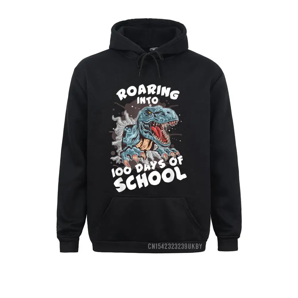 

Long Sleeve Hoodies Winter Men Sweatshirts Roaring Into 100 Days Of School Harajuku Dinosaur Student Kid Sportswears Wholesale