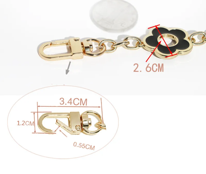 Designer flower chain strap gold metal chain handbag charms bag purse replacement Accessories Hardware high quality