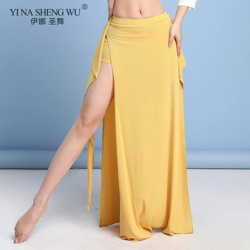 Belly Dance Costume Long Maxi Skirt High Split Belly Dance Practice Skirts Women Dress Oriental Dance Performance Stage Clothing