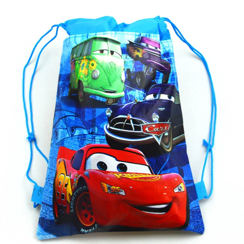 1Pcs Disney Cars Mickey Minnie Coco Sofia Frozen Six Princess Winnie Non-woven Shopping Bag Drawstring Backpack party supplies