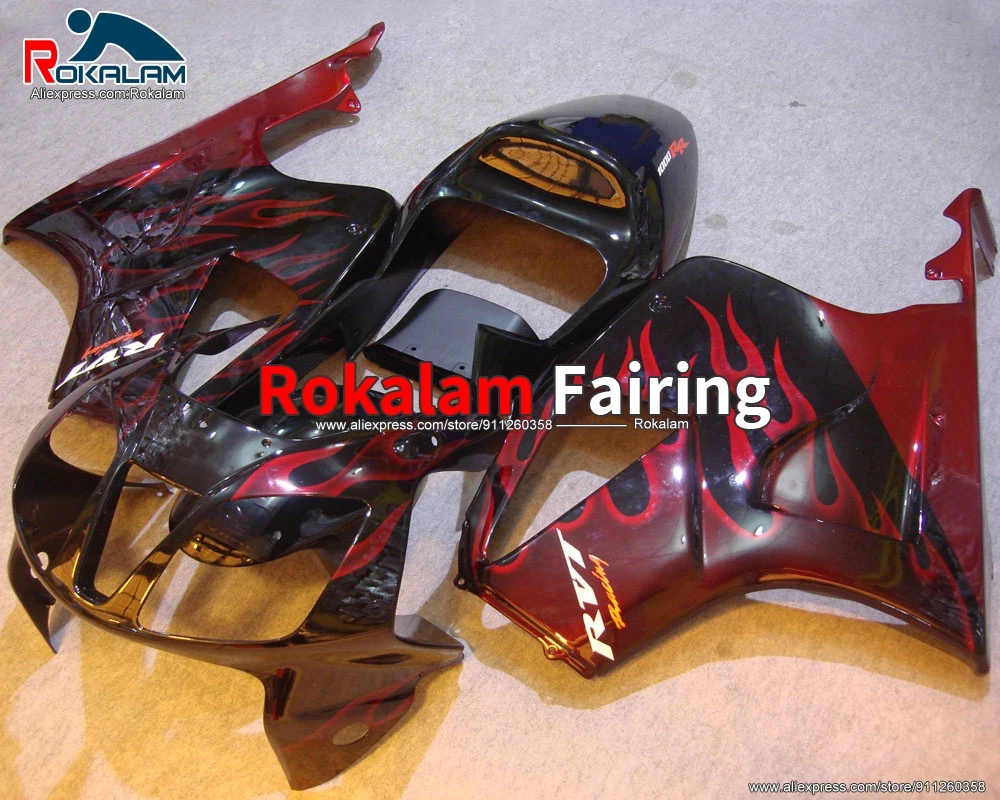 

Cowlings For Honda RVT 1000 RC51 SP2 SP1 2000 VTR1000RR 2001 2003 2006 2005 RC51 Autorbike Body Red Flame Black Fairing Kits