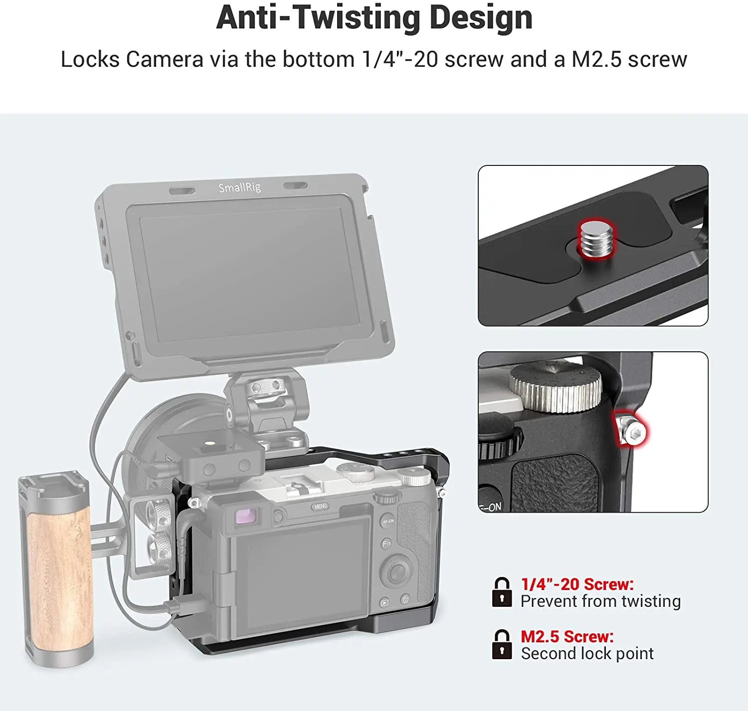 SmallRig Formfitting Full Máy DSLR A7C Khung Máy Ảnh Cho Sony A7C Lồng Giàn Khoan Có Micro LED Lấp Đầy Ánh Sáng Mở Rộng Di Động Giàn Khoan 3081