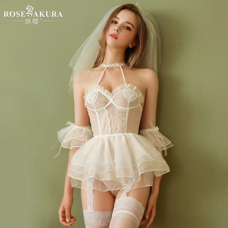 

Sexy Lingerie Women Night Dress Gauze Temptation Bride Honeymoon Nightgown Embroidery Ultra Short Sleepwear Nightgowns Women