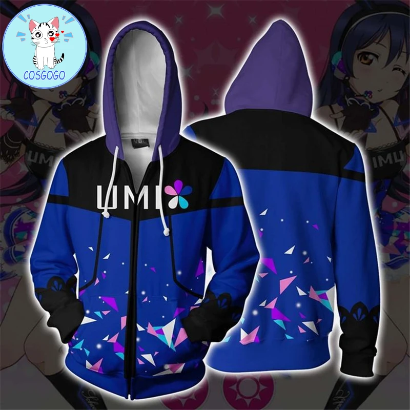 

COSGOGO Anime LoveLive！ Cosplay Zip Hoodie Cosplay Costume Men's and Women's Casual Sports Sweate 2020New