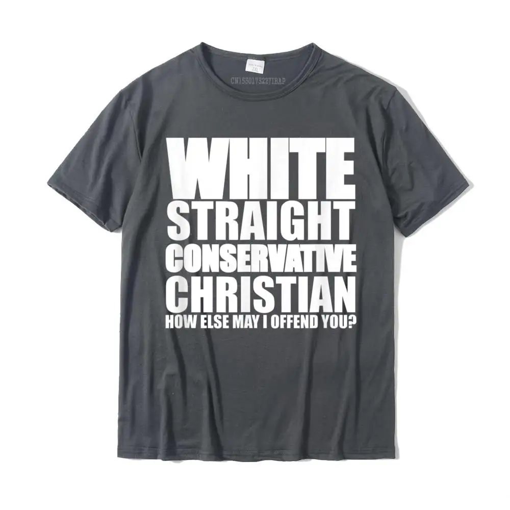 White Straight Conservative Christian Offensive Funny Shirt Top T-shirts Family Simple Style Cotton Men Tops & Tees Fashionable