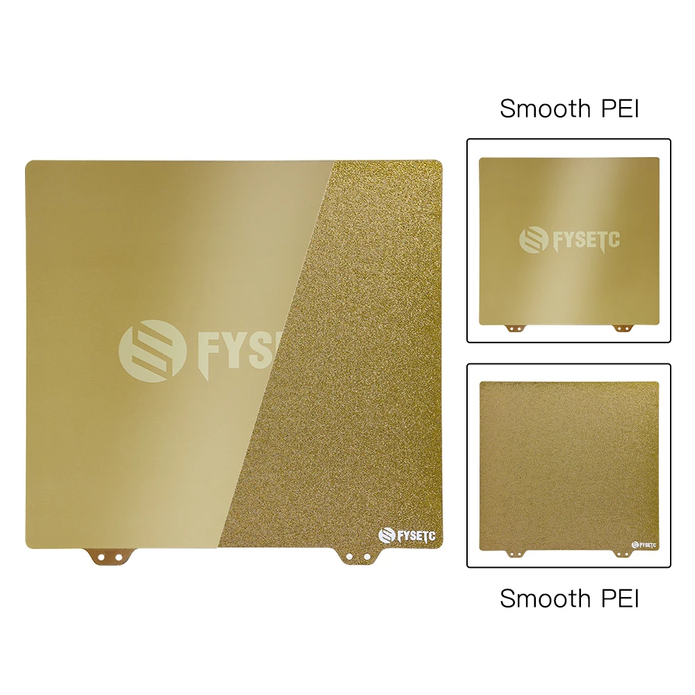 FYSETC JanusBPS-Tôle d'acier à ressort PEI double face, texturée et lisse, lit chauffant pour imprimante 3D Voron 2.4, 355X355mm