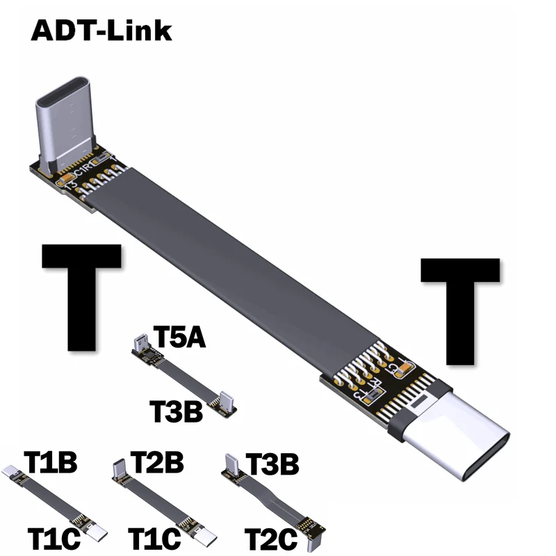 

USB 3.1 Type-C Male to USB3.1 Type-C female Up/Down Angle USB Data Sync&Charge Cable type c Cord Connector adapter FPC FPV Flat