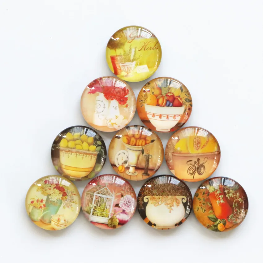 10pcs/lot Retro Crystal Glass Fridge Magnet Kawaii Round Magnetic Message sticker Home Decor kids gift
