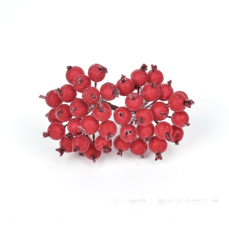 40 قطعة/الحزمة ديكور صغير عيد الميلاد متجمد التوت الاصطناعي النباتات الاصطناعية الفاكهة رغوة التوت صندوق الحلوى سكرابوكينغ