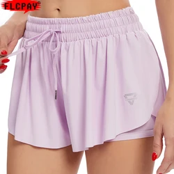 Women's Refreshing Flowy Running Yoga Workout Gym Athletic Hiking Shorts Leggings High Flexibility Waistband Push Up Cute Shorts