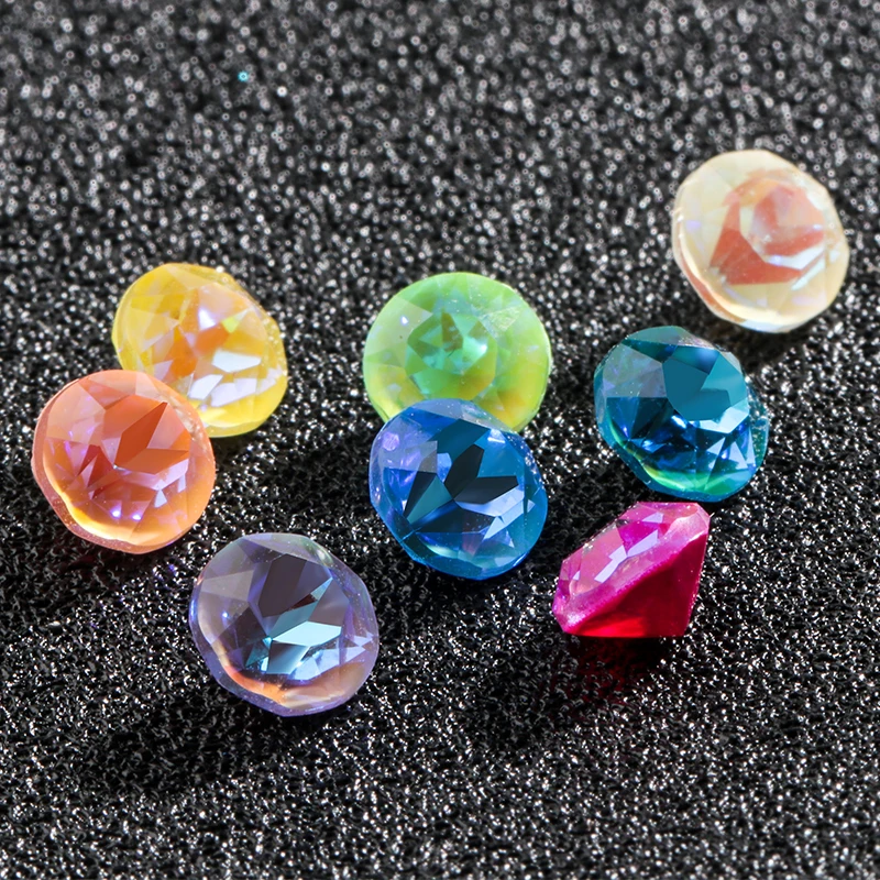 XiChuan 50Pcs 4/5/6mm Pointback Gem Nail Art Rhinestone Glue On Nail Glass Crystal Beads For DIY Nail Accessories Jewelry Making