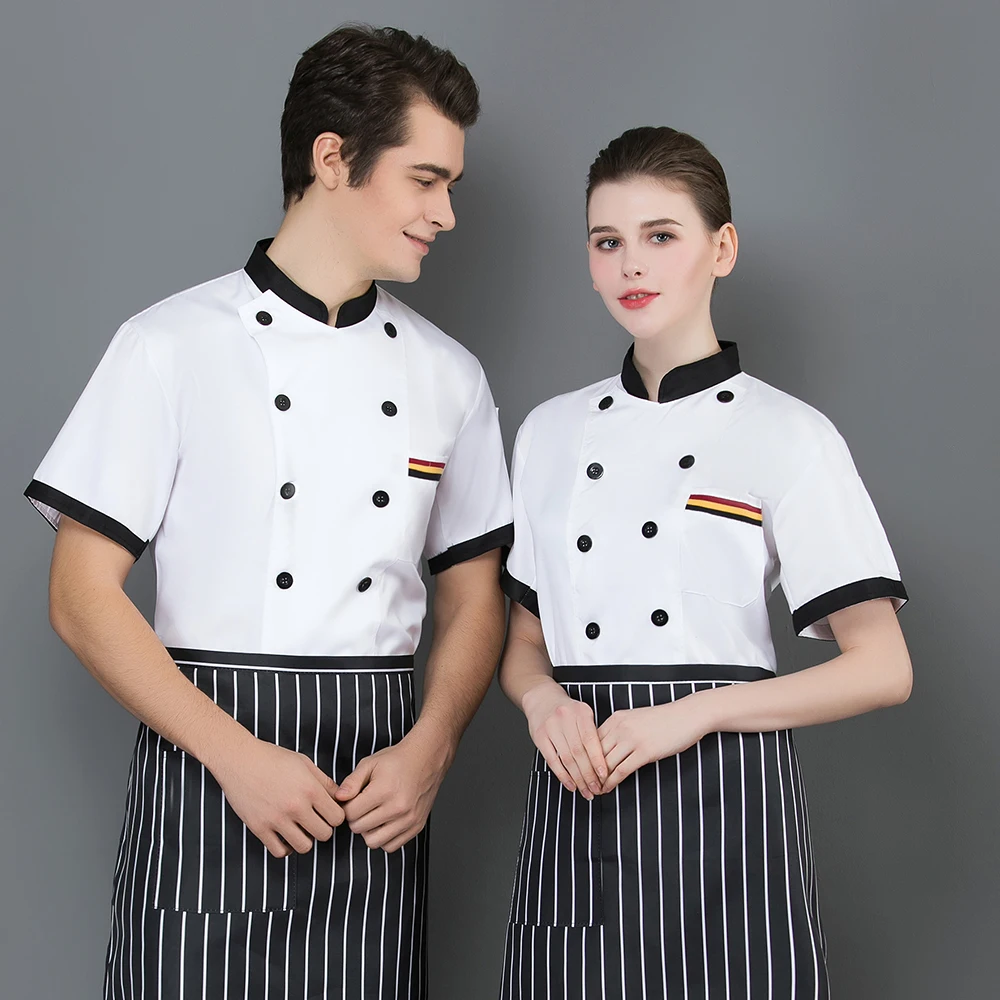 Jaqueta de chef de cozinha masculina, uniforme de restaurante, cozinha, padaria, hotel, camisa unissex, roupas de cozinha