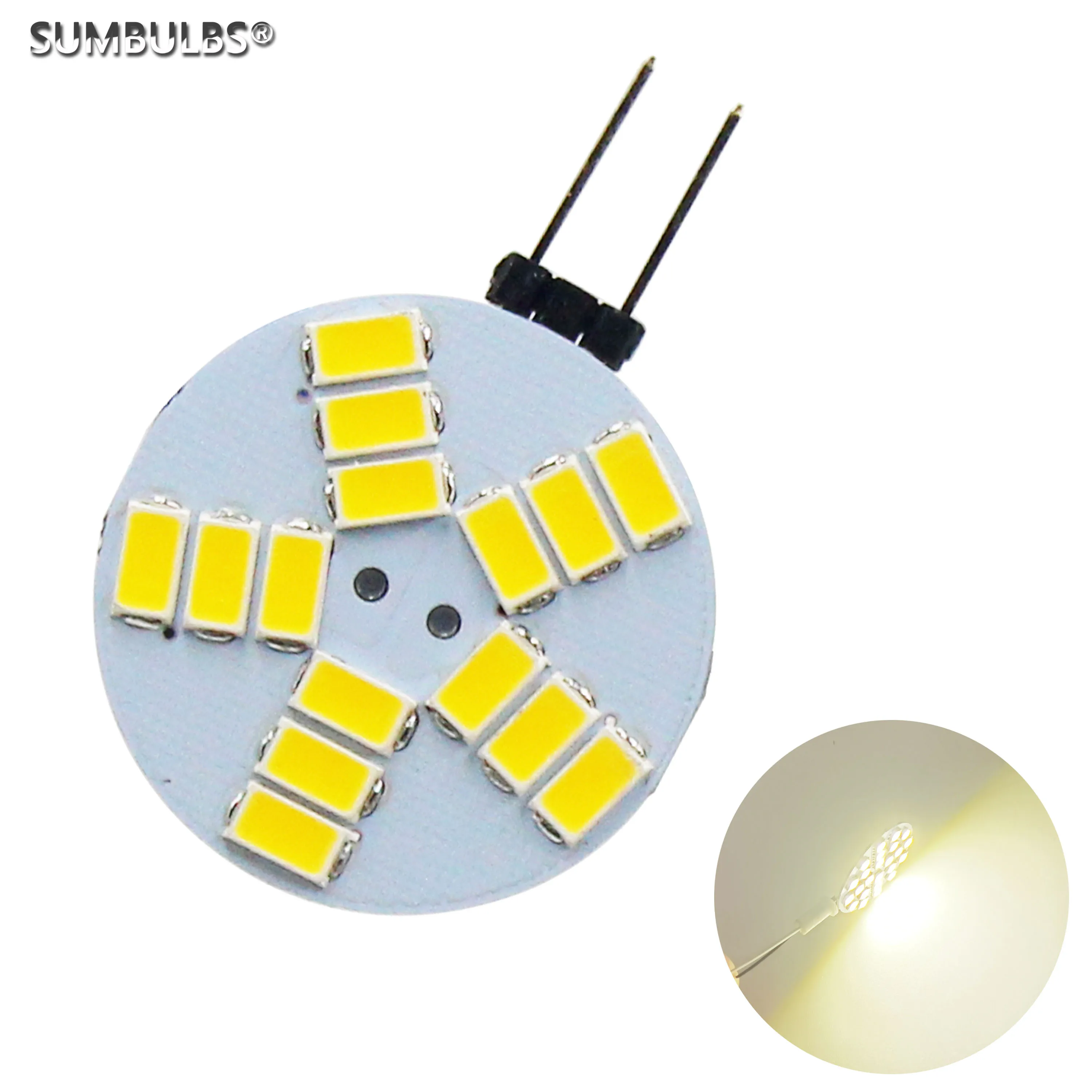 SUMBULBS G4 3W Auf DC 12V 15 LEDs 5730 SMD Ersetzen Halogen Bi-Pin 180 Grad Strahl winkel Led-lampe Lampen