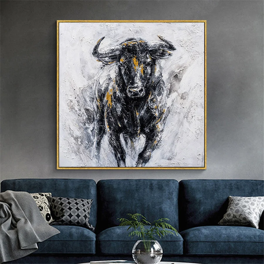 Hand-Painted Oil Paintings African Grassland Modern Animal Canvas Mural Home Decor Painting Surface Art Decoration Wall Hotel