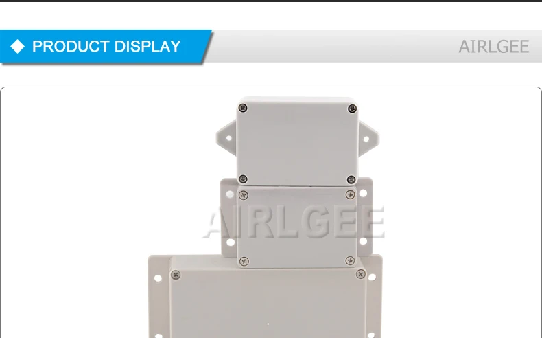 Wall Mounted Outdoor Gray Plastic Enclosures Custom IP65 ABS Waterproof Electrical Junction Box Eith Ear Electrical Project Box