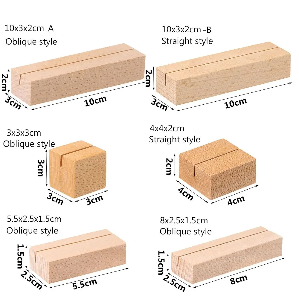 1Pcs Wooden Photo Stand Picture Cards Display Stand Business Card Holder Rectangle Card Clip Memo Holder for Home Office