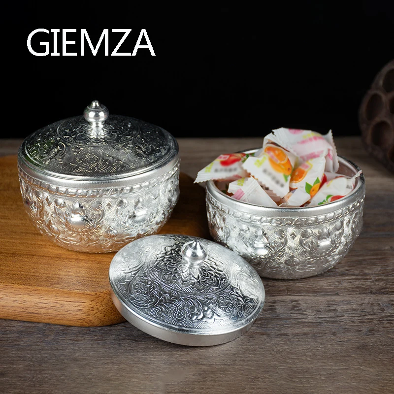 GIEMZA Bowling Accessories Pet Food Salad Bowl with Lids Dried Fruit Storage Hors D \'oeuvres Tom Yum Goong Metal Mixing Can