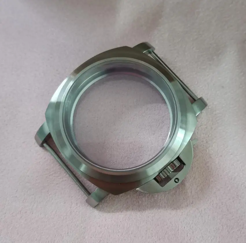 refit Watch parts 44mm 316L Stainless steel watch case polishing or Brushed fit ETA6497 6498 ST3600 3621 Manual movement