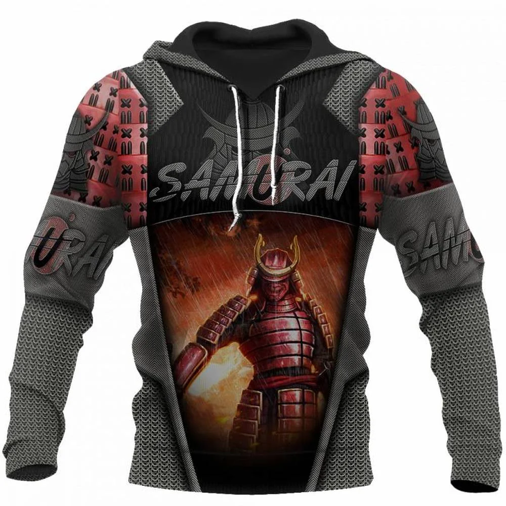 

CLOOCL Fashion Design Japanese Sakura Samurai Hoodies 3D Print Men Clothing Women Hooded Sweatshirt Zipper Long Sleeve Coat