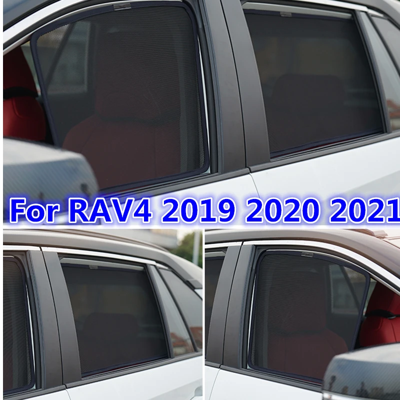 

Car Sun Shade Magnet Window Sunshade Blocks UV Rays Foldable Mesh Sun Visor Protector Car Curtain For Toyota RAV4 2019 2020 2021