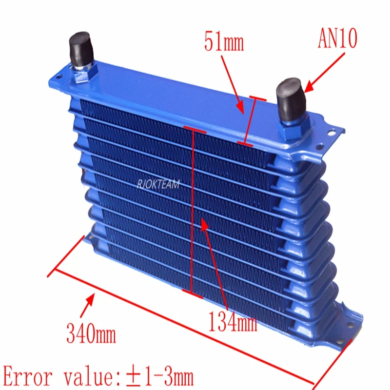 AN10 Aluminum Radiator 10/13 Rows Japanese Type Car Engine Oil Cooler Cooling Radiator Replacement Universal Cooler