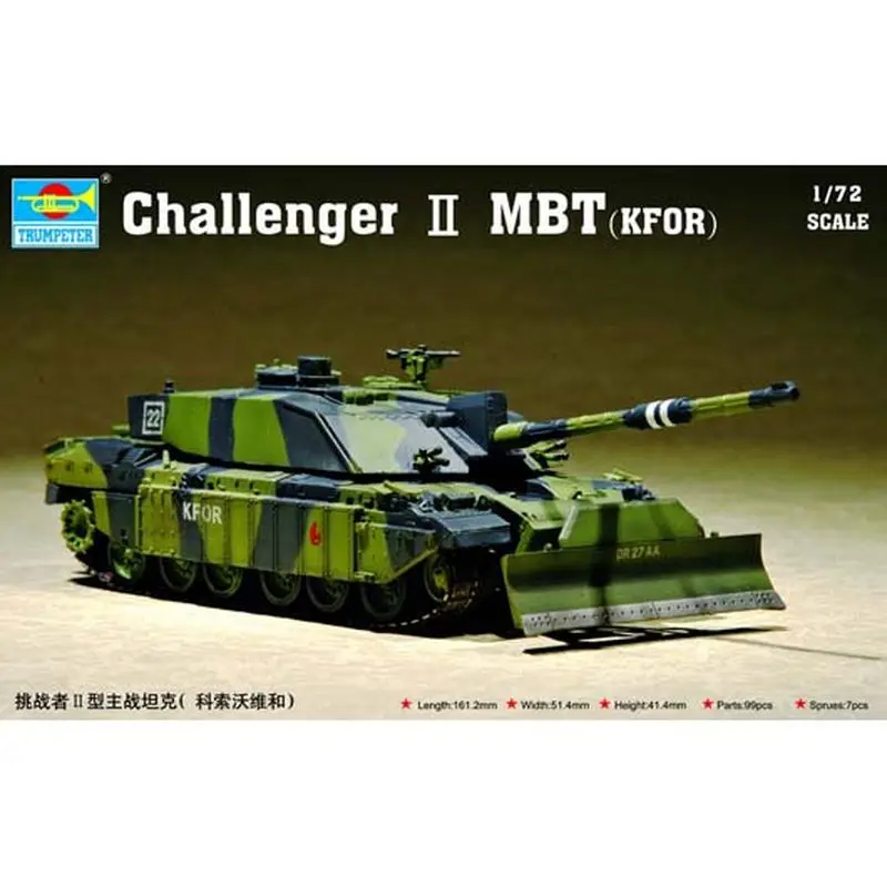 Trumpeter 07216 1/72 Challenger II MBT （KFOR） - Scale Model Kit