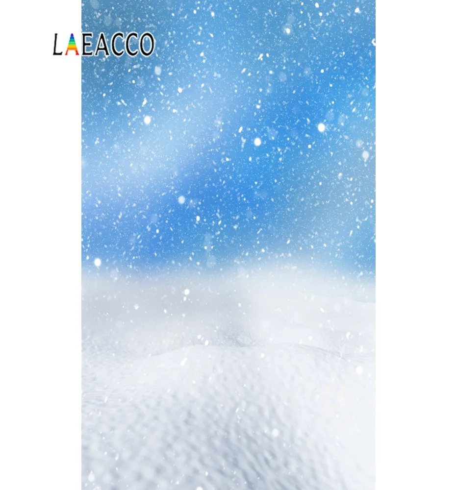 Laeacco Foto Sfondi Inverno Cielo Blu Fiocco di Neve Del Bambino Del Bambino All\'aperto Photography Scenico Fondali Photocall Photo Studio