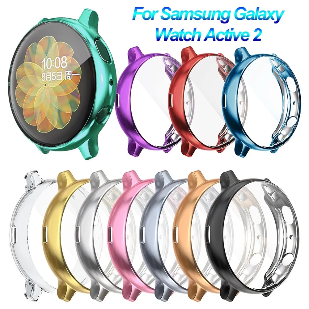 1 Pc Ultra Thin Electroplate TPU Protective Watch Case Full Cover Screen Protector For Samsung Galaxy Watch Active 2 40 44 MM