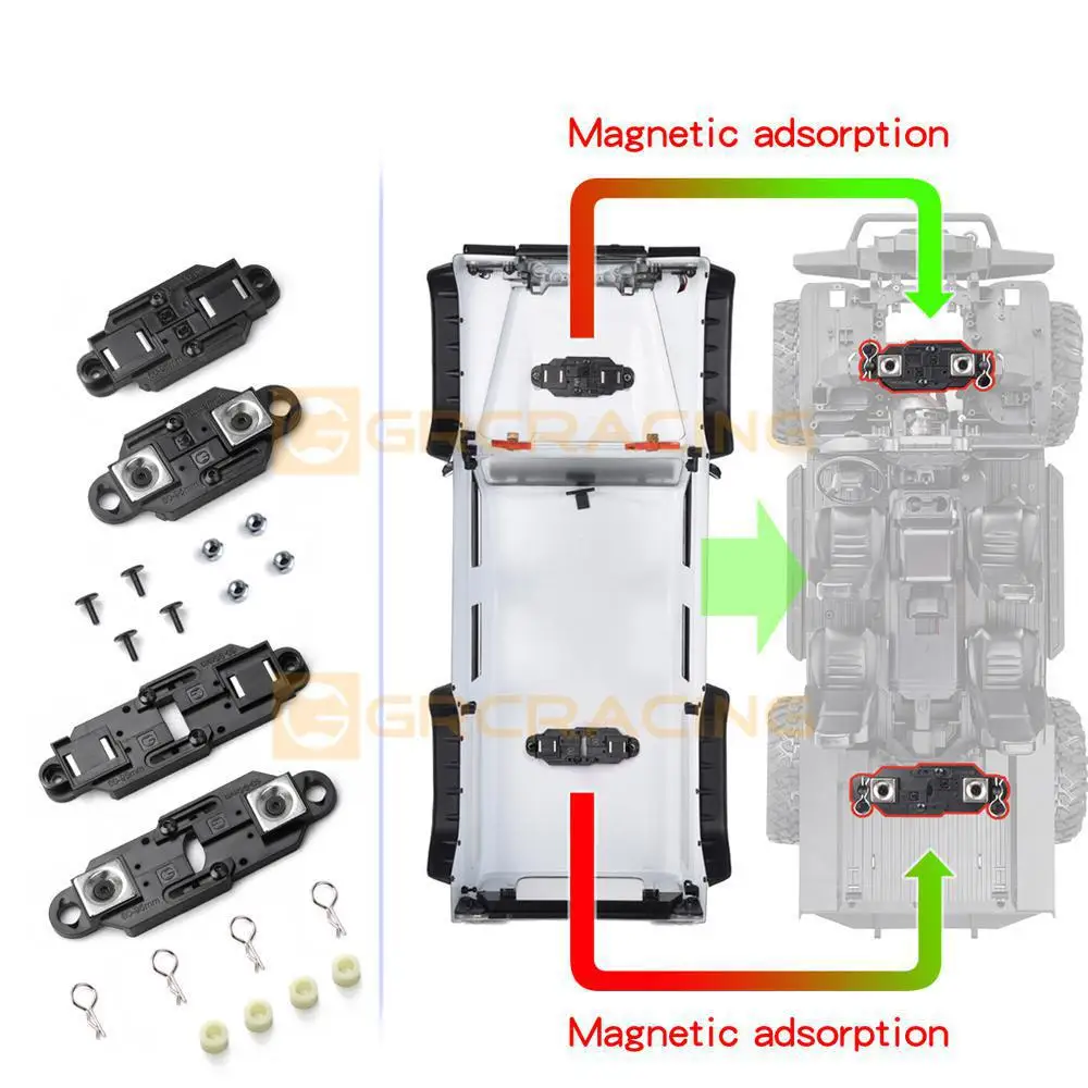 Magnetic Invisible Car Body Shell Column Post Mount For 1/10 Trx4 Scx10 Rc Truck Parts Upgrade Accessories