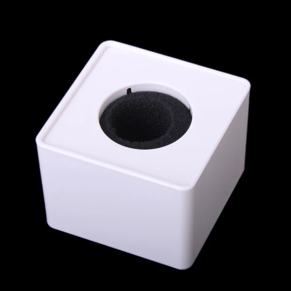 Microfone branco com design em cubo quadrado abs, estação de microfone para melhorar a imagem automática