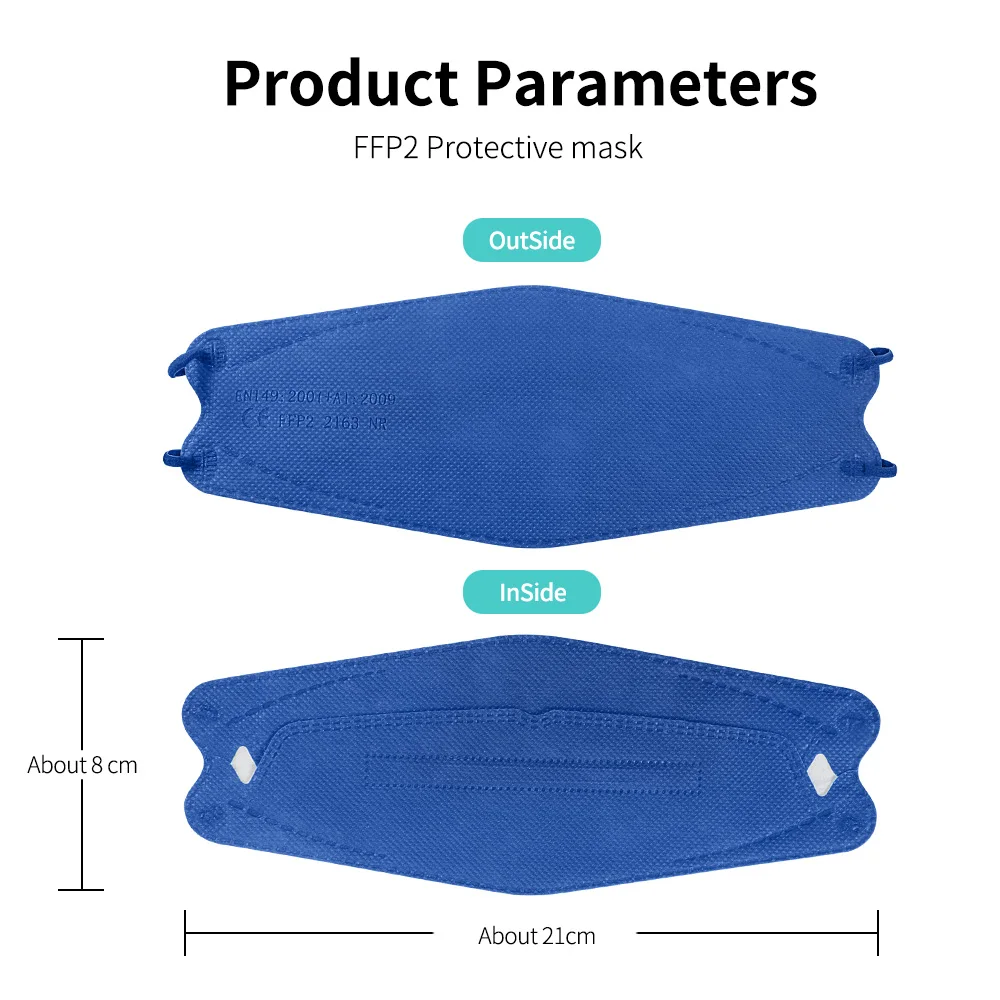 Mascarillas coreanas FFP2, tapabocas de 4 capas KN95, antiniebla, certificado CE