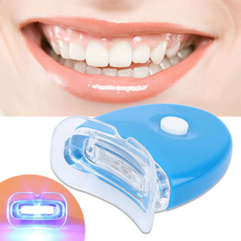 Portable Blue LED Teeth Whitening Accelerator UV Light Dental Laser Lamp Light Tool No Sensitivity Teeth Plague Stains Whitening