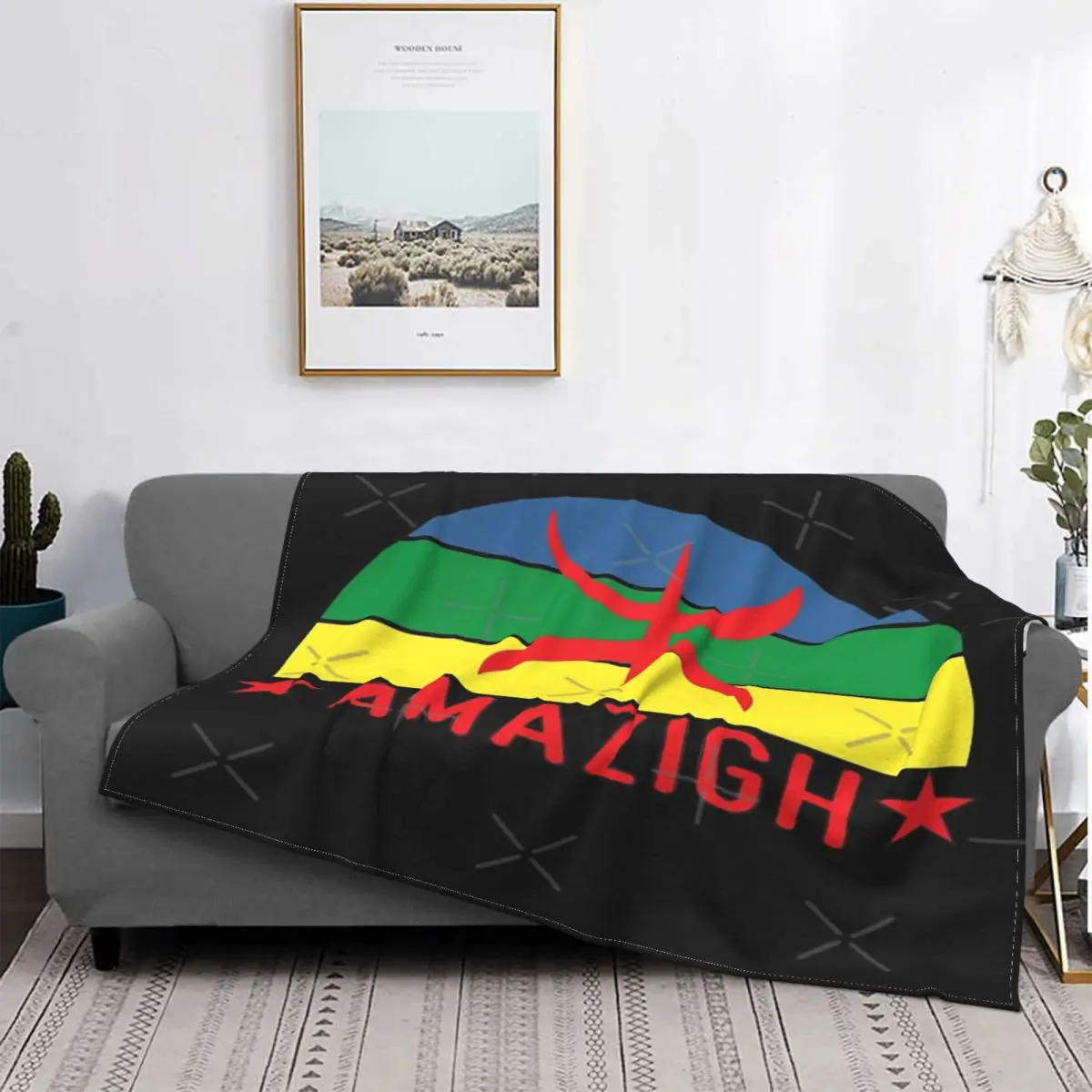 

Manta Vintage con bandera de amazingh, colcha a cuadros para cama, manta a cuadros, manta de verano, mantas receptoras