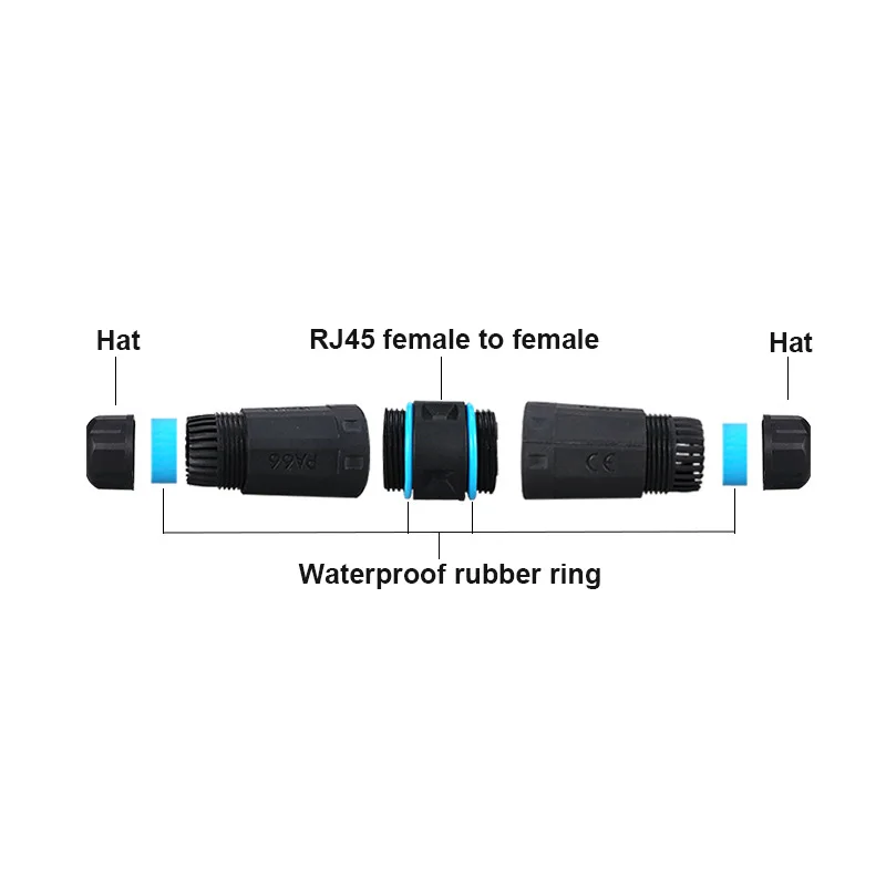 Shield RJ45 Connector Female To Female Outdoor IP68 Waterproof Port Network LAN Splitter Transfer Head Adapter Coupler CAT5 CAT6