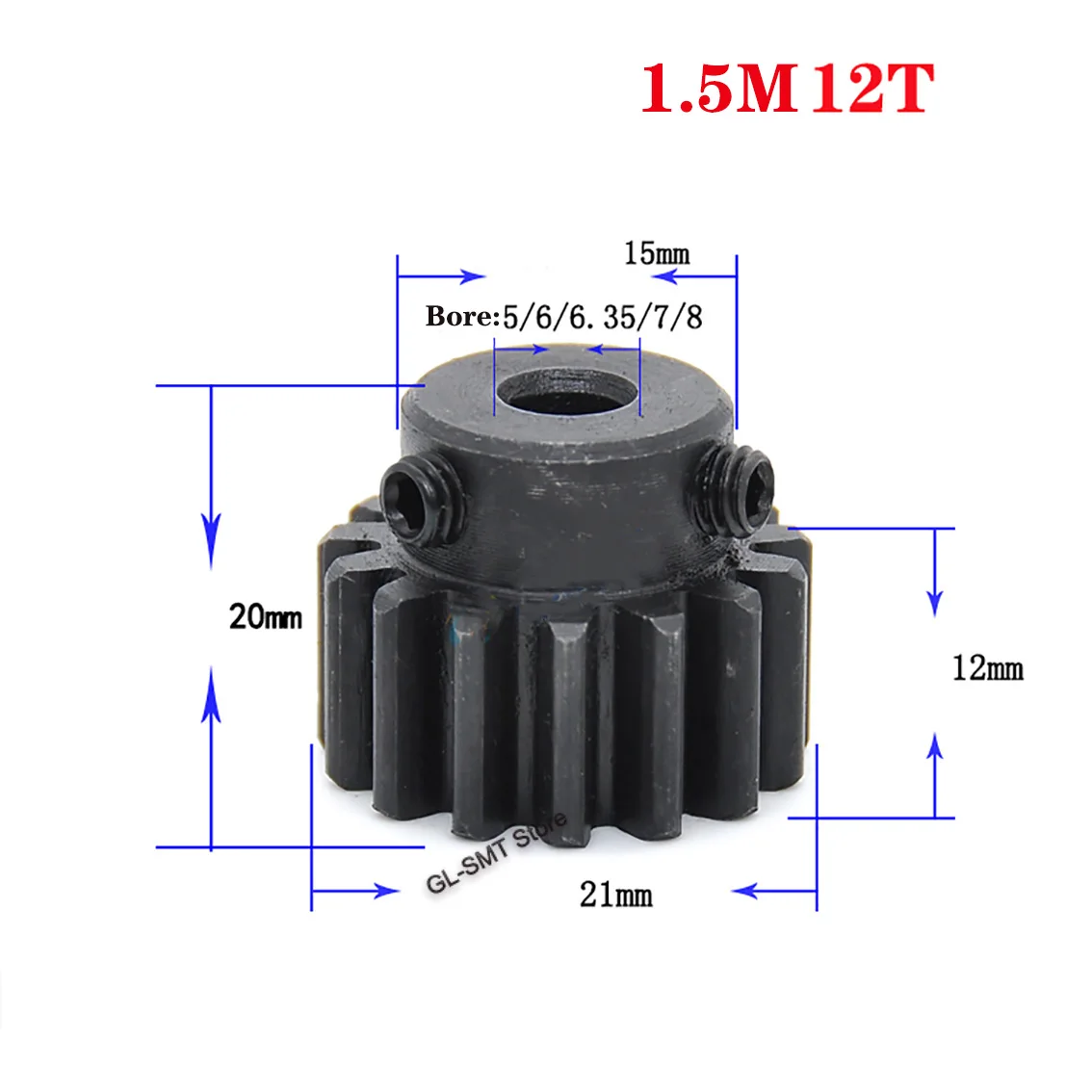 1Pcs Quenching 1.5โมดูล Spur เกียร์มอเตอร์เกียร์1.5 M 12T/15T-25T 45 # สตีลเกียร์ Bore 6/6.35/8-15มม.