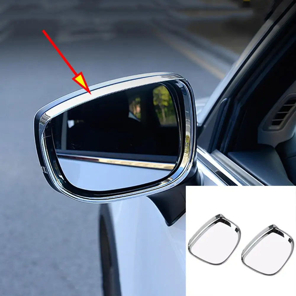 

2PCS ABS Chrome Rear View Rearview Side Glass Mirror Cover Rain Shield Sun Visor Trim For CX-5 CX5 KF 2017 2018 2019 Accessories