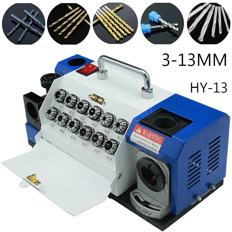 HY-13 Electric Drill Bit Grinder Fully Automatic 220V/180W High-Precision 3-13 MM Twist Drill Bit Sharpener Grinding Machine CBN