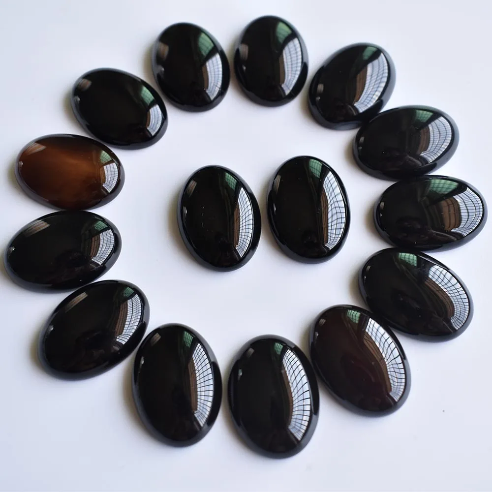 

Wholesale 30pcs/lot fashion good quality black Onyx Oval CAB CABOCHON stone beads 25x18mm for DIY jewelry Accessories making