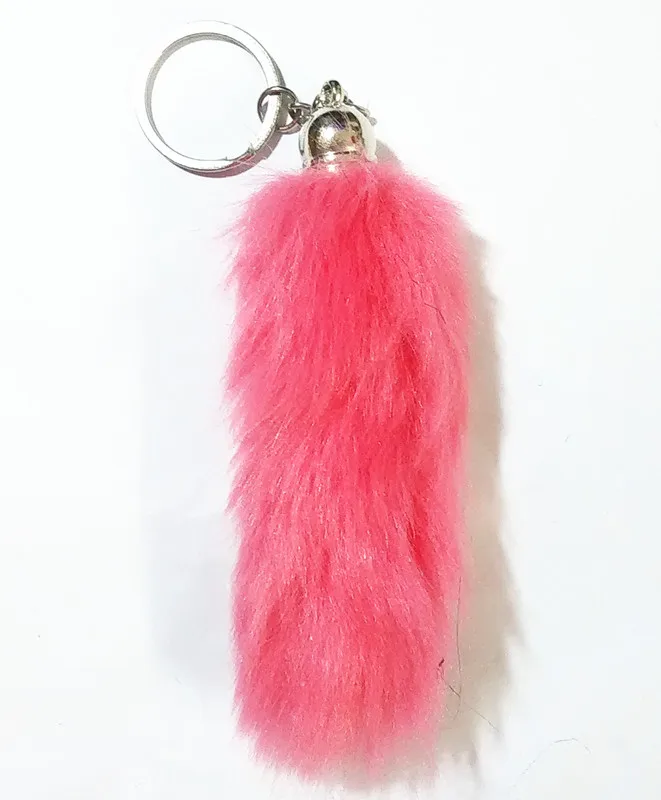 13 Color High Quanlity Tail Design Fake Fox Fur Car Key Ring Bag Chain Personality is Hanged Keychains