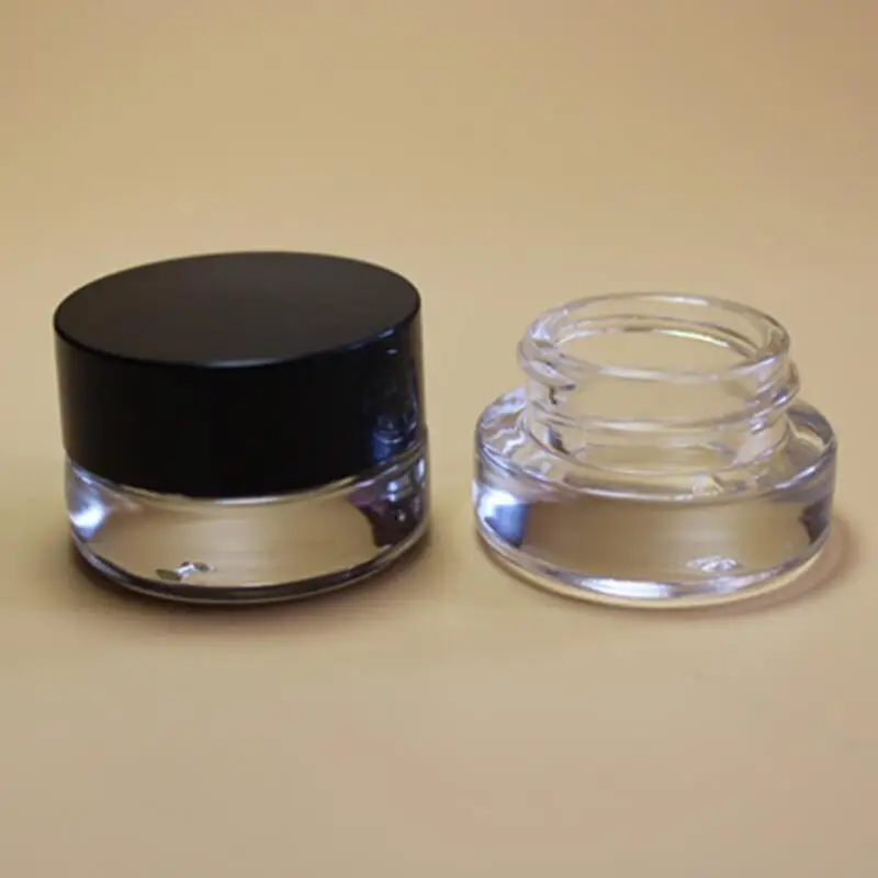 

3g Travel Mini Cream Makeup Glass Jar with Aluminum Lids Empty Cosmetic Packaging Container LX4115